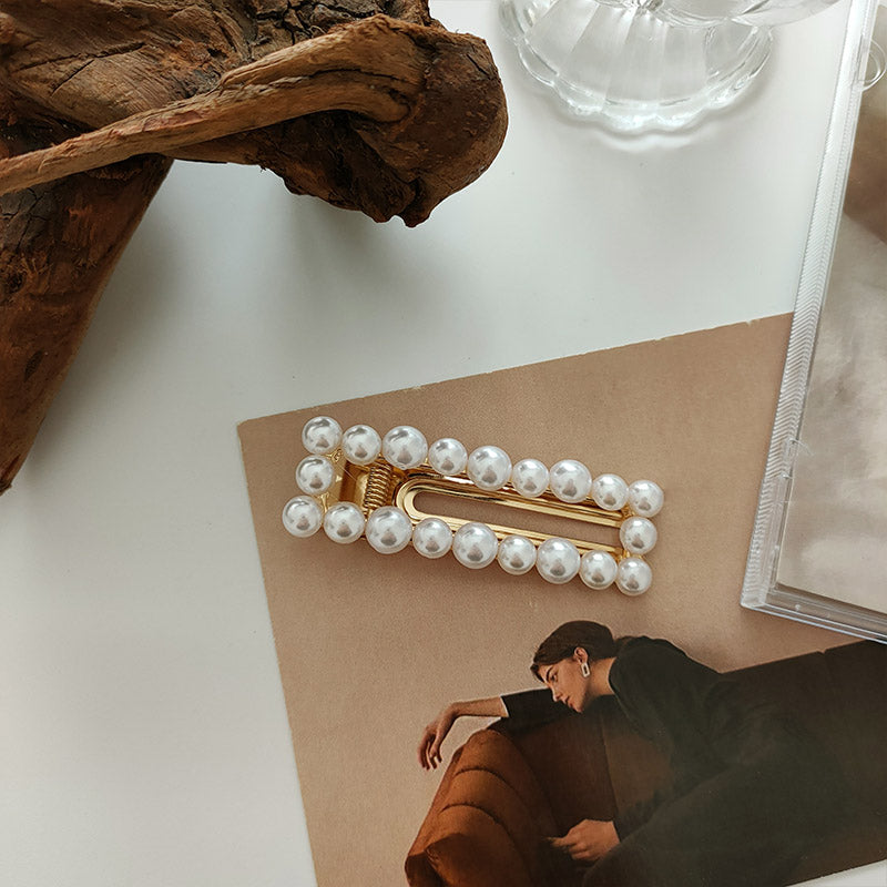 Sweet Pearl Marble Hairpins Styling Side Clips Barrette Hair Accessories