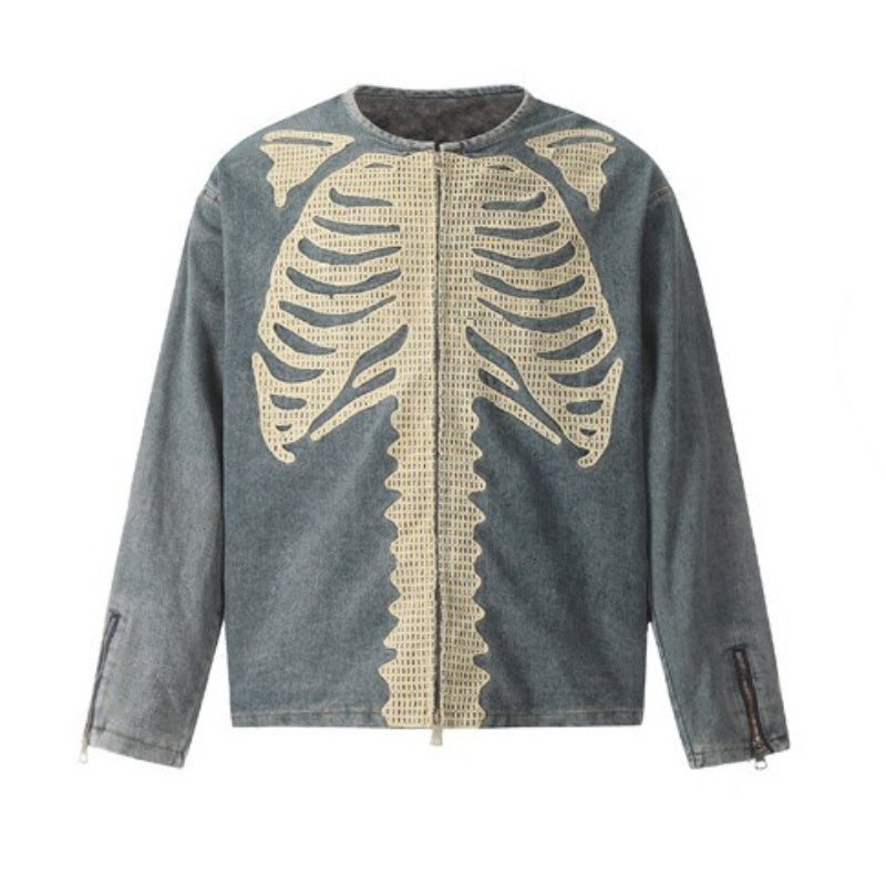 Do The Old Cowboy Embroidered Wool Knitted Cardigan Jacket