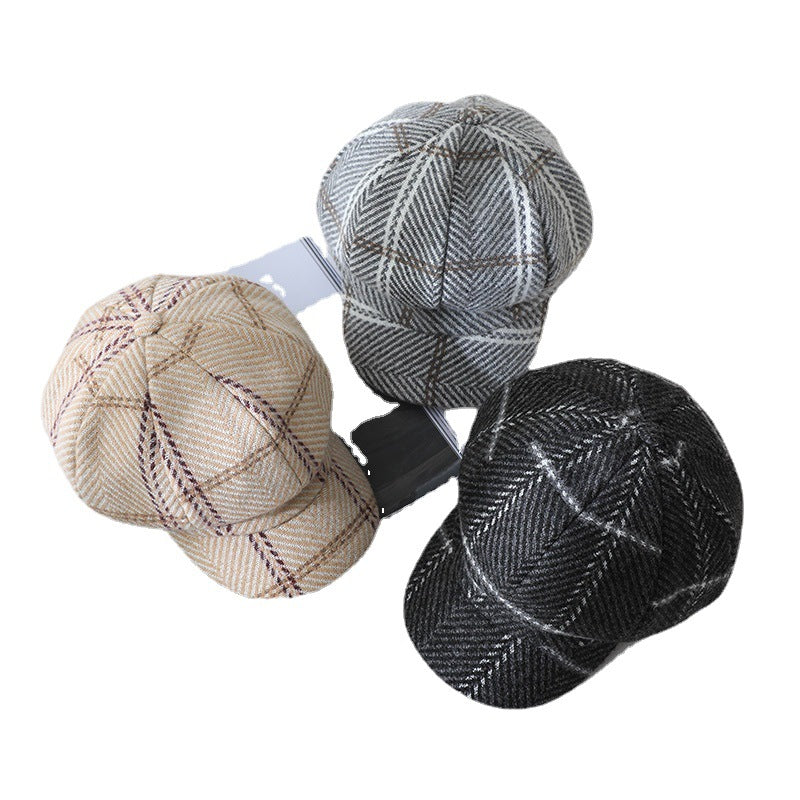 Plaid Wide-brimmed Vintage Baseball Cap