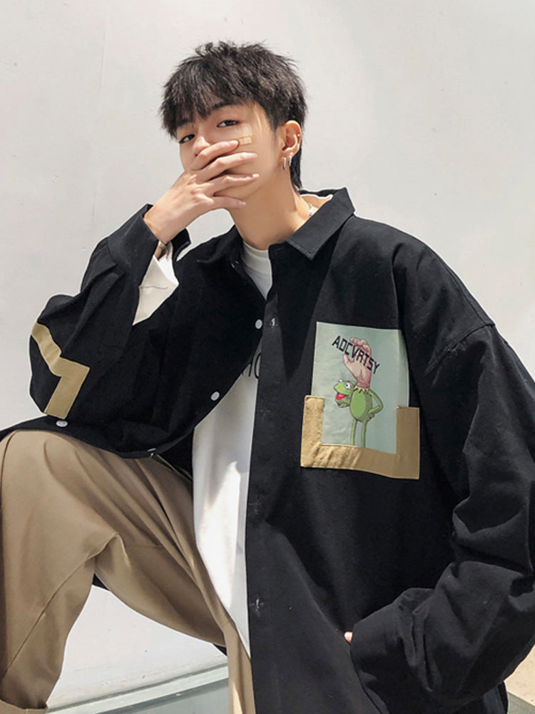 Men's Spring Cartoon Print Fashion And Comfort Shirt
