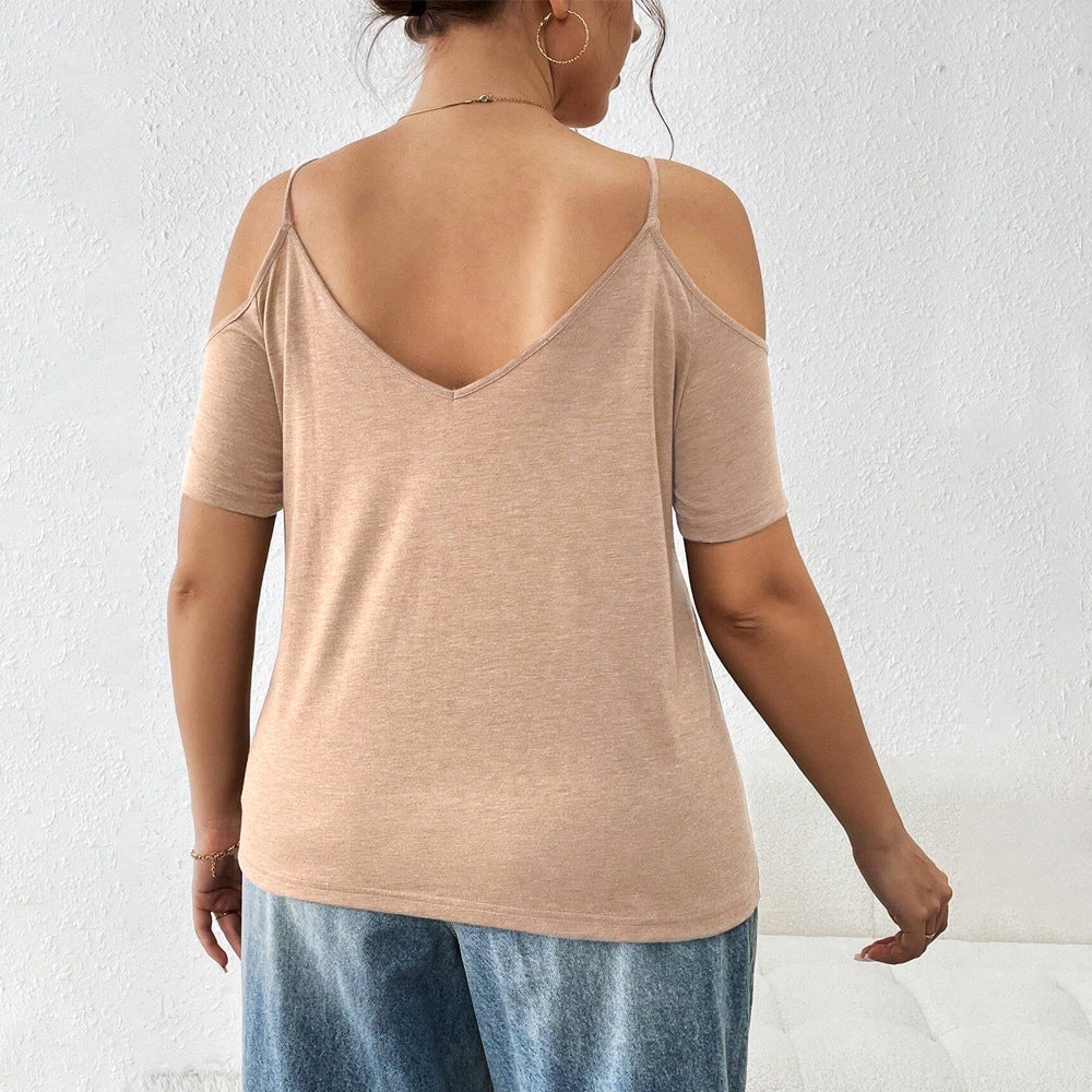 Slim-fit Off-shoulder Sexy Camisole T-shirt Top