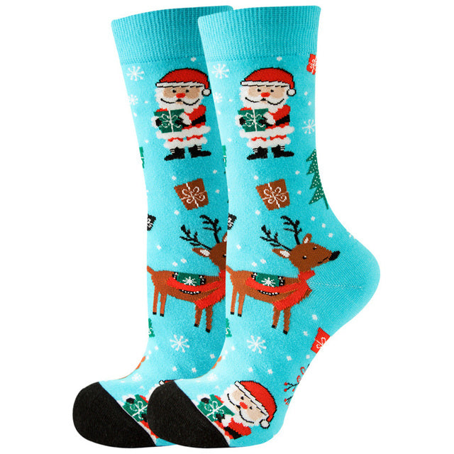 Christmas Santa Claus Women's Socks Elk Tide