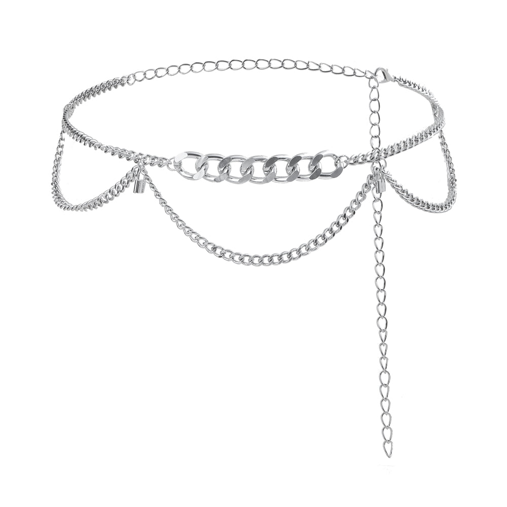 Summer Body Chain Fringe Waist Chain Metal Hipster Cool Personality Chain Ladies Accessories Lockhead Pendant Everything Skirt Pants