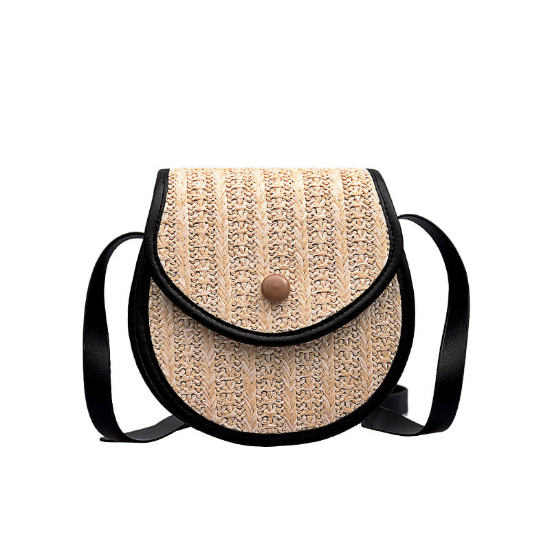 Korean style straw woven mobile phone bag
