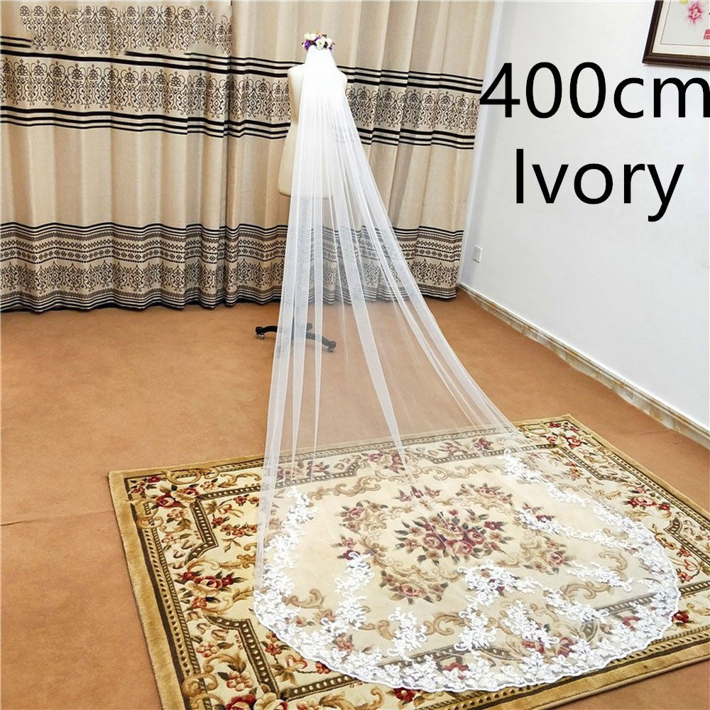 Handmade applique for bridal veil