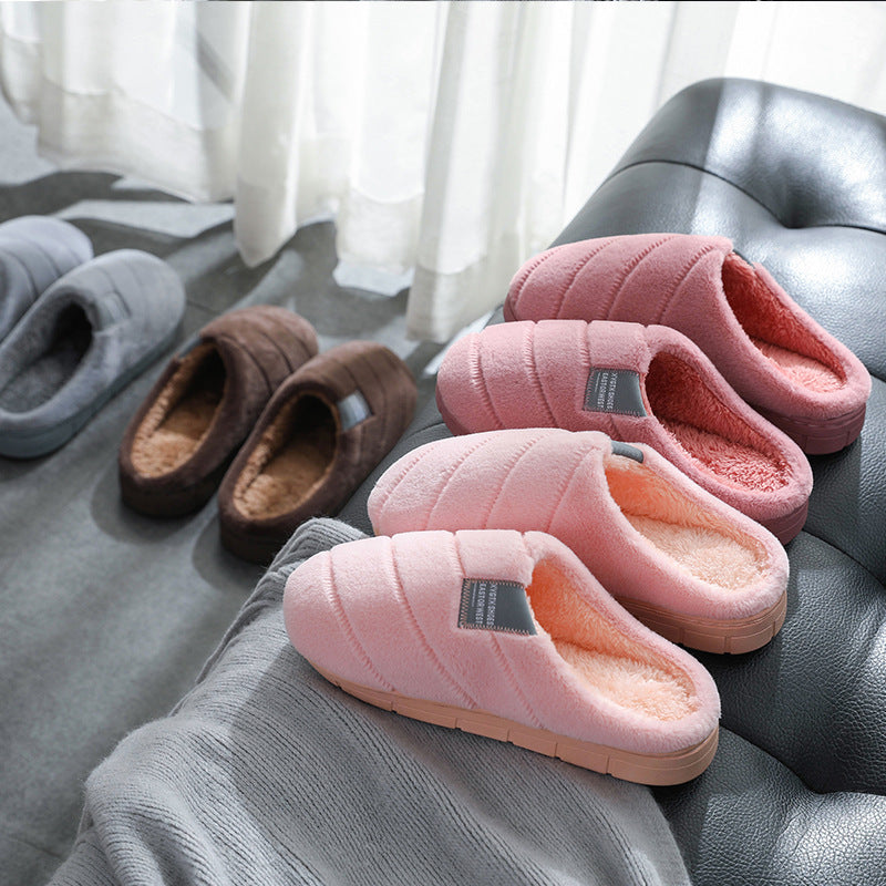 Cute non-slip thick-soled warm home cotton slippers