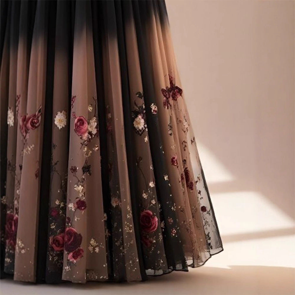 Flab Hiding Gentle Sweet Printed Skirt For Women