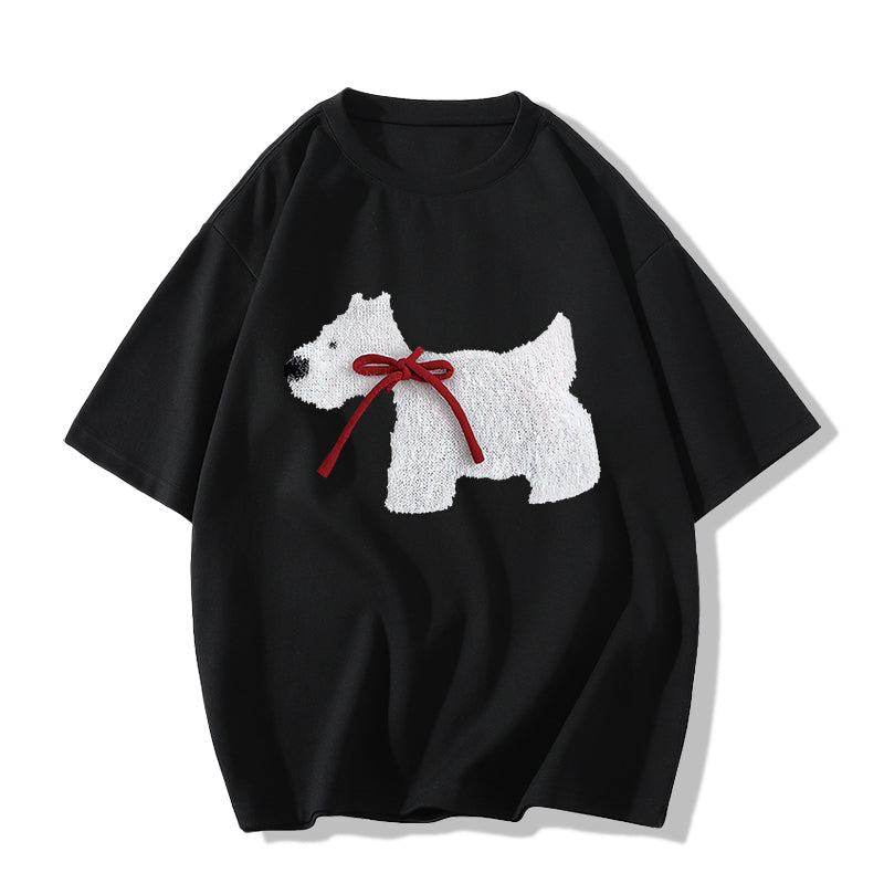 Gray Cotton Short-sleeved Small Design