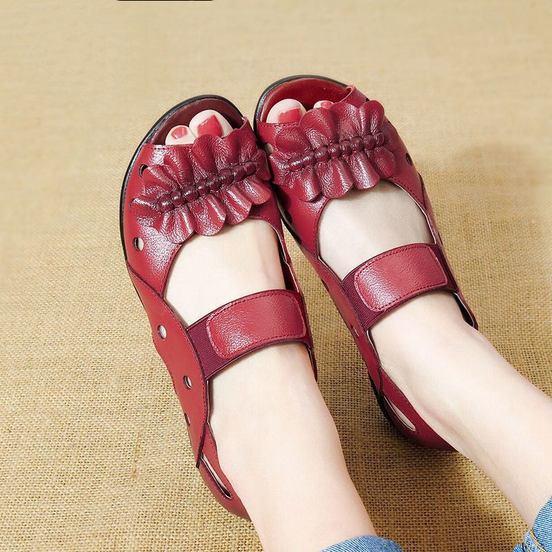 Middle-Aged And Elderly Flat Fish Mouth Shoes