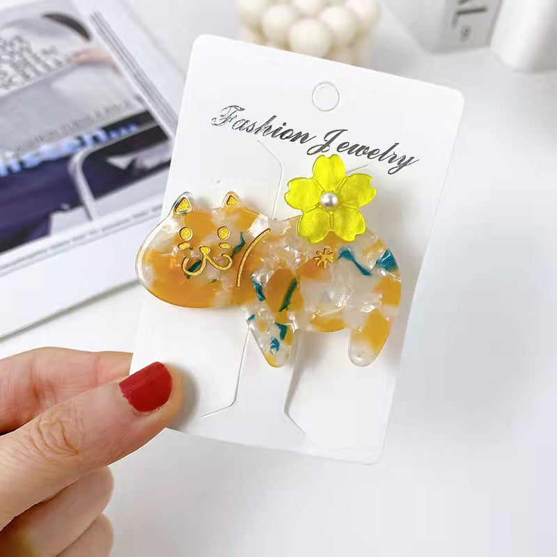 Hairpin Cartoon Word Cat Side Clip