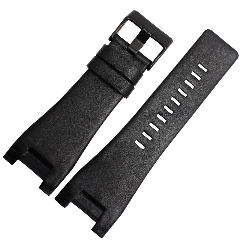 Lychee-grain cowhide notch plain strap