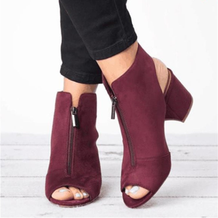 Fish mouth thick heel women's sandals