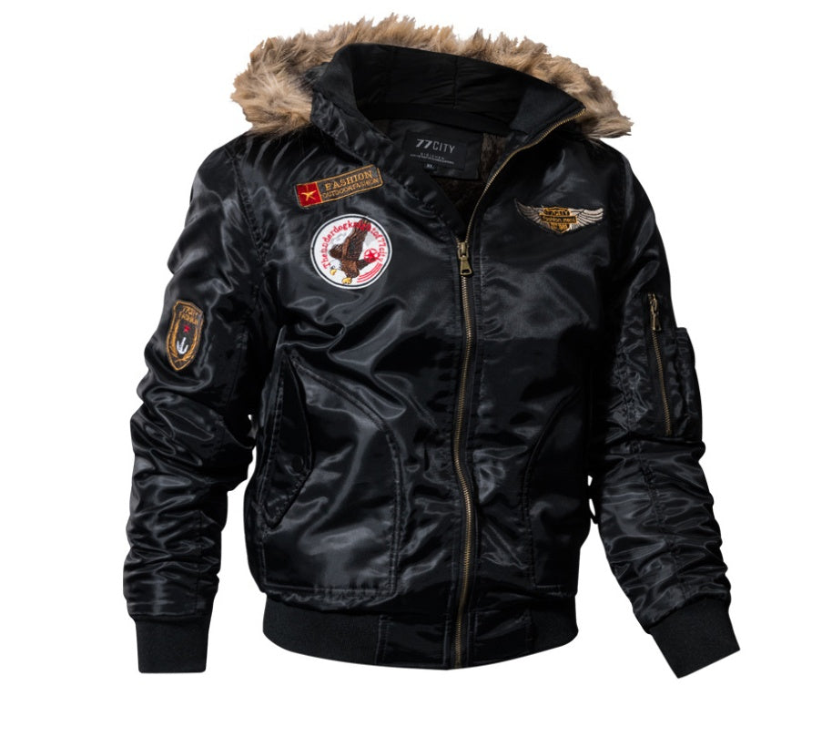 Plus Velvet Thick Winter Coat Coat Military Wear Tide Coat 3D