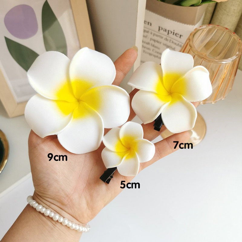 Flower Hairpin, Beach-themed Artificial Flower Headpiece, Eggflower Hairpin, Summer Vacation Destination Bridal Hairpin, Women's Headpiece.
