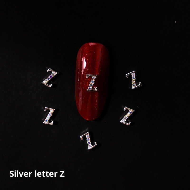 Nail Crystal LZ Personality 26 Letters Alloy Ornament