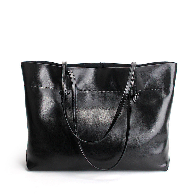 new fashion leather bag leather handbag wax portable single shoulder bag factory Guangzhou one generation