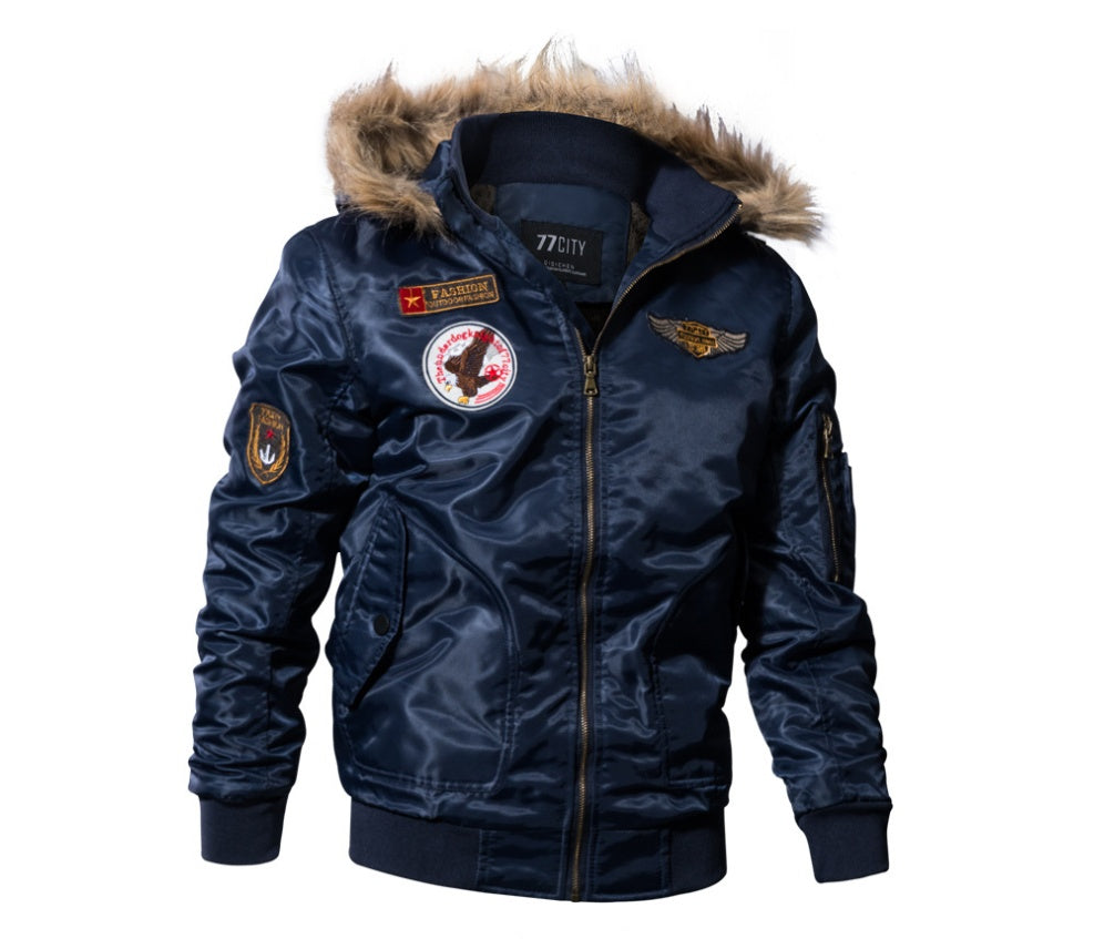 Plus Velvet Thick Winter Coat Coat Military Wear Tide Coat 3D