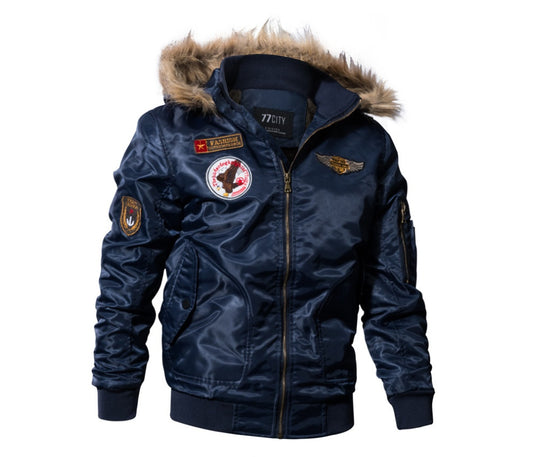Plus Velvet Thick Winter Coat Coat Military Wear Tide Coat 3D