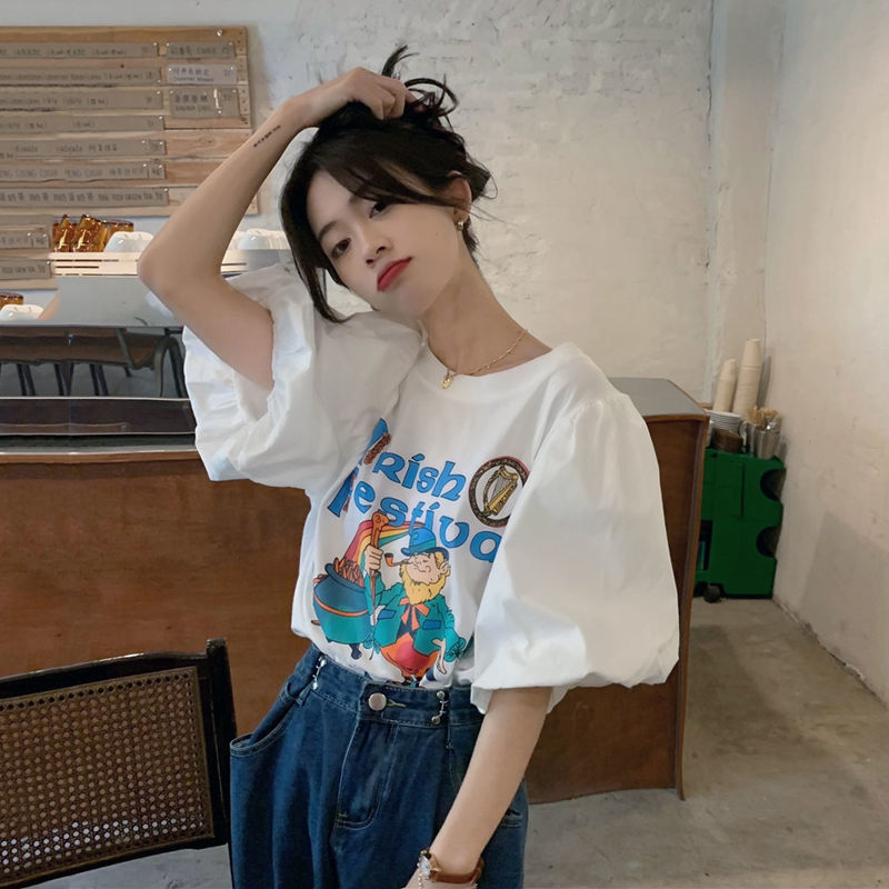 Puff Sleeve Top Design Small Ladies Short Sleeves