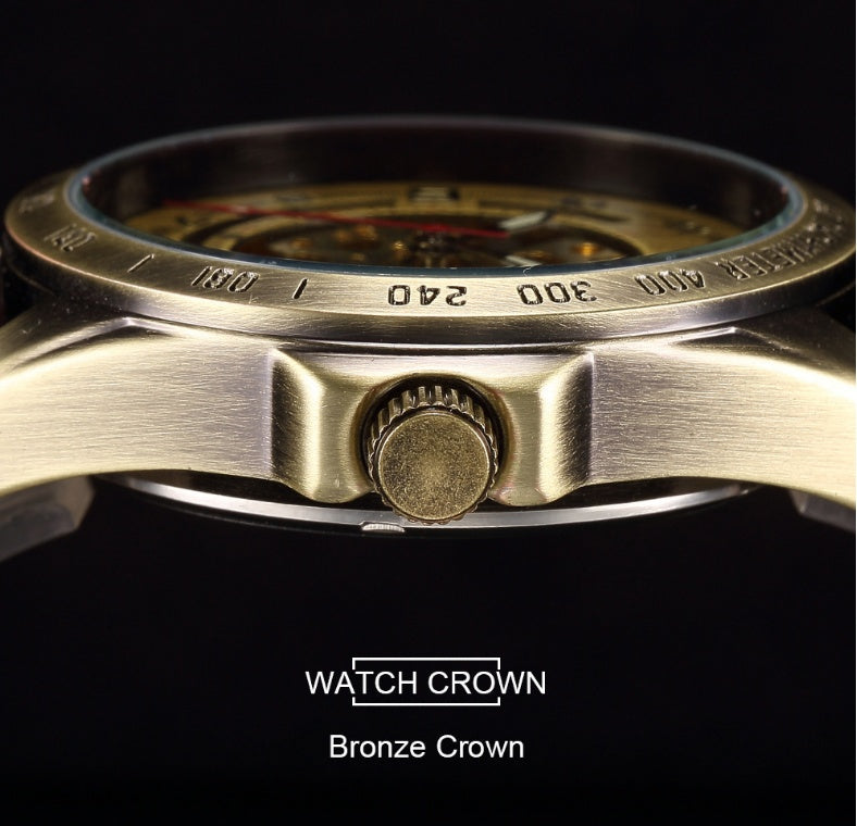 Casual hollow nostalgic style automatic mechanical watch