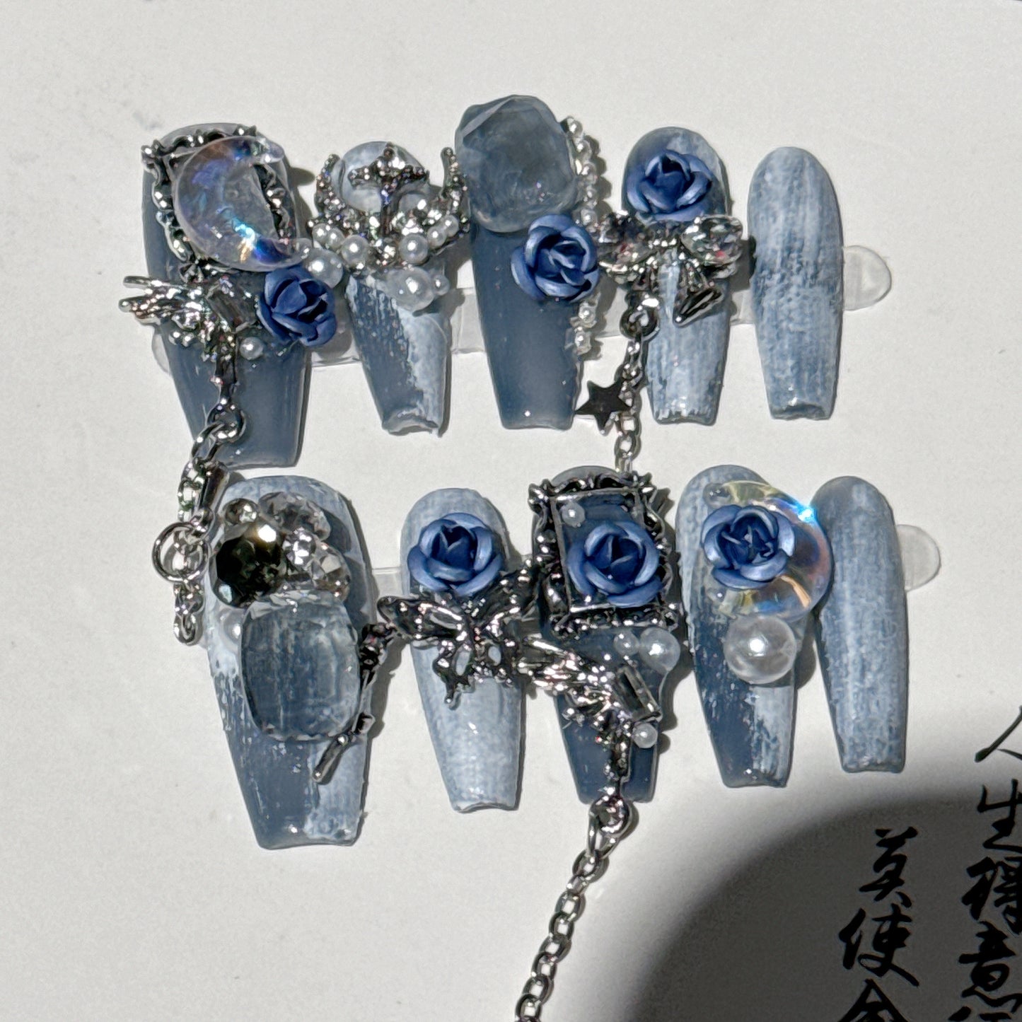 Heavy Industry Blue Beauty Evening Manicure Twinkling And Ornate Rose