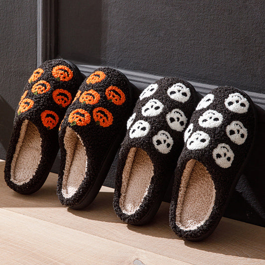 Pumpkin Printed Halloween Slippers For Women