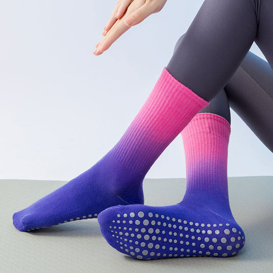 Gradient-colored Non-slip Sports Socks For Women