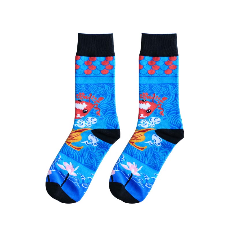 Dragon Phoenix Crane Pattern Fashion Socks