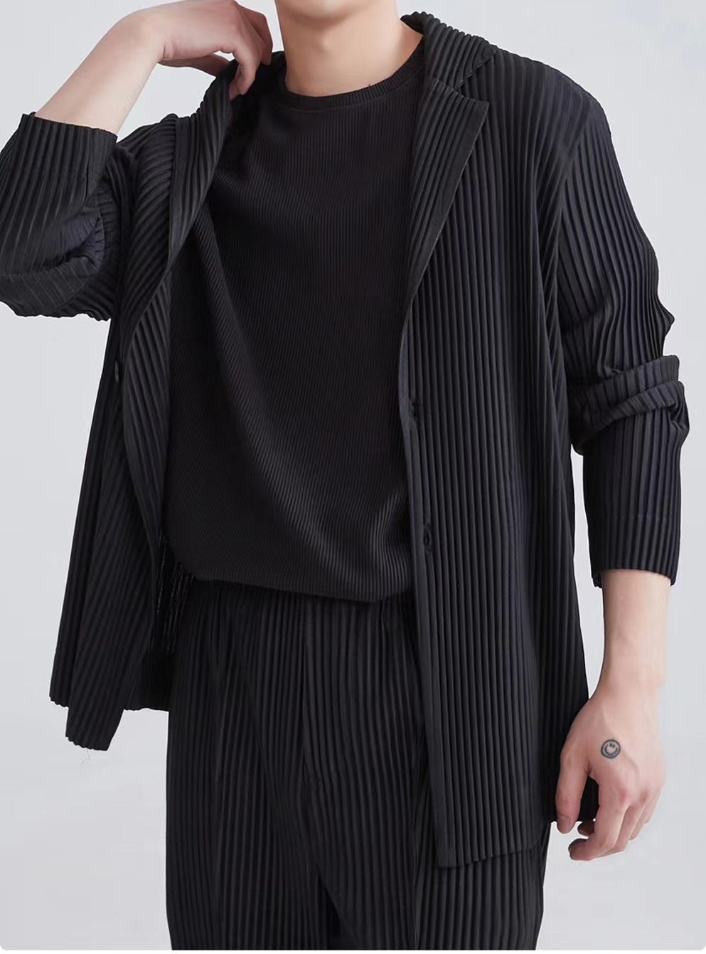 Sanzhai Pleated Suit Long-sleeved Men's Jacket