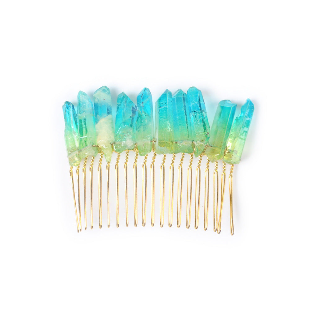 Handmade iron wire wound natural stone hairpin