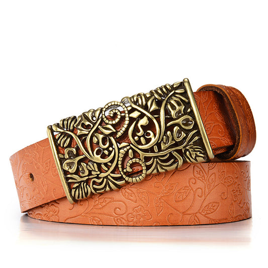 Women's Leather Casual Multifunctional Denim Skirt Belt
