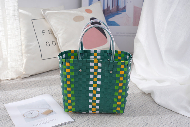 Women's Fashion Diagonal Basket Woven Bag