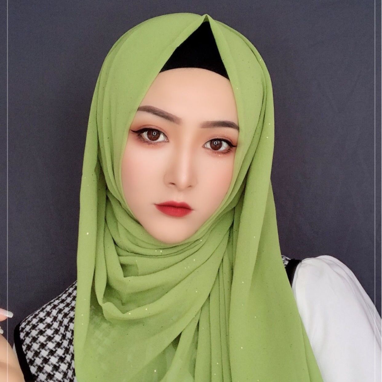 Fashion Simple Golden Chiffon Long Scarf