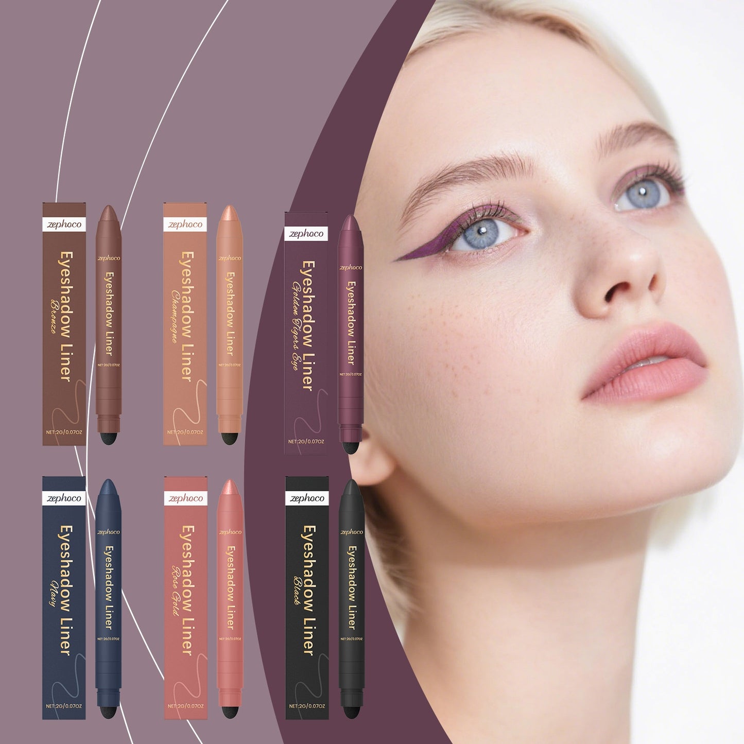 Water- And Sweat-proof Smudge-resistant Silky-smooth 2-in-1 Eyeliner
