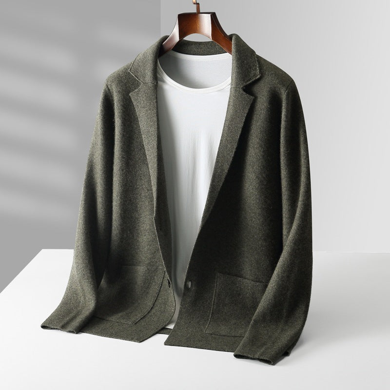 Efterår Vinter Herre Cardigan Kashmir Sweater Business Casual Plys Strikket Tyk Sweater