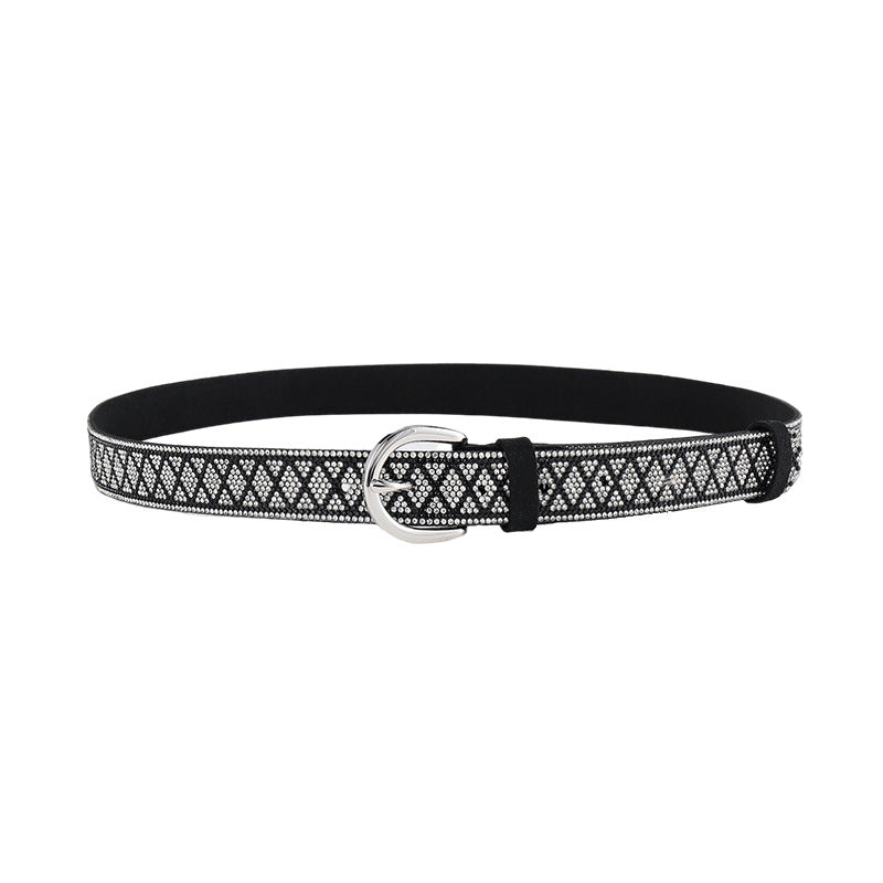 Fashion Women's PU Leather Rhinestone Belt