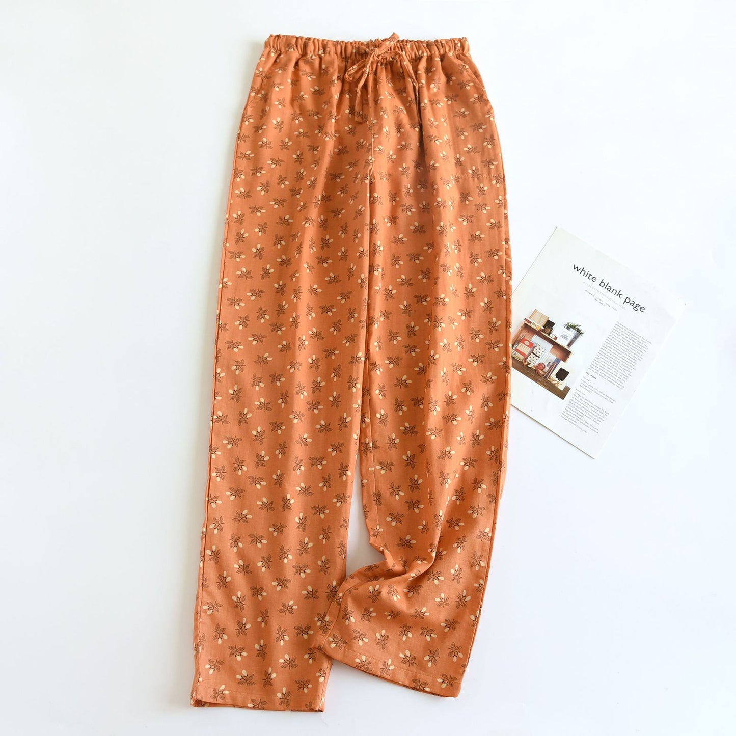 New Pure Cotton Double-layer Gauze Women's Pajama Pants
