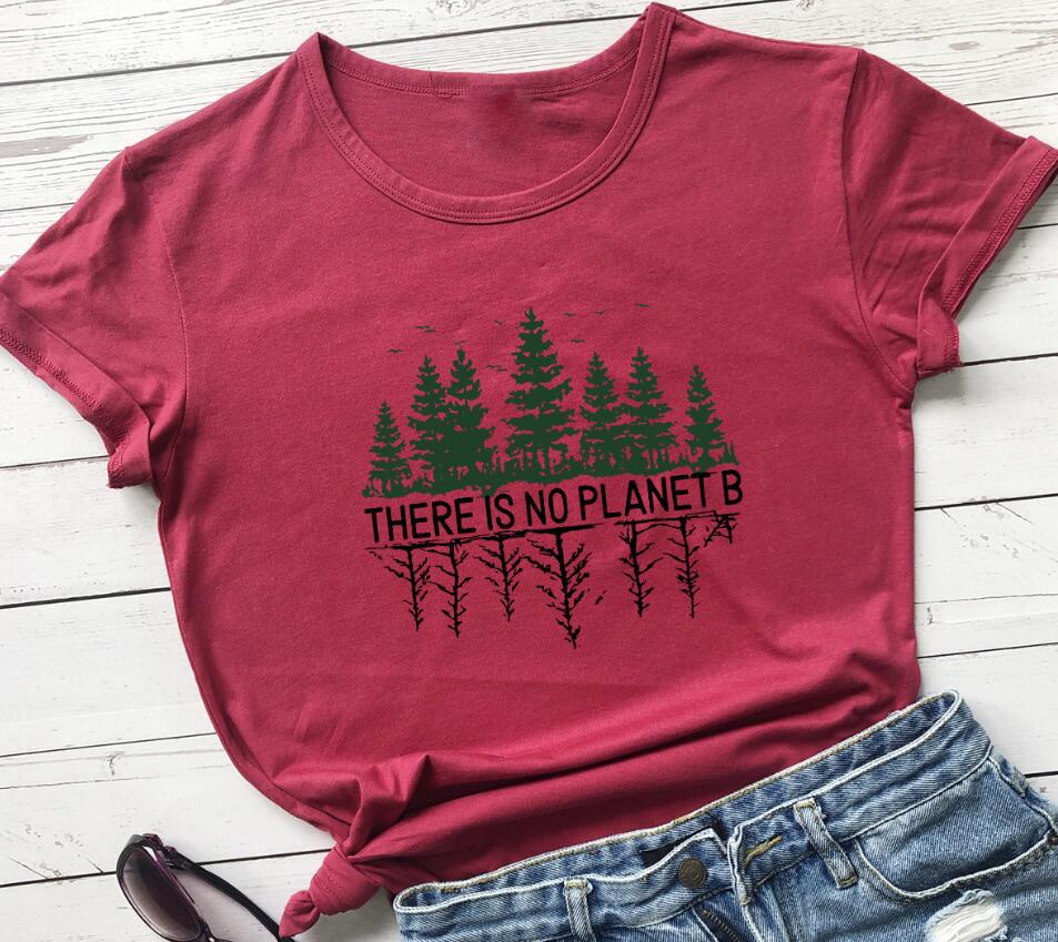Pine Forest Pattern European And American Street Popular Short-sleeved T-shirt Female
