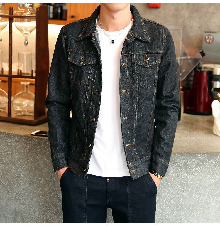 Denim jacket men's couple motorcycle jacket