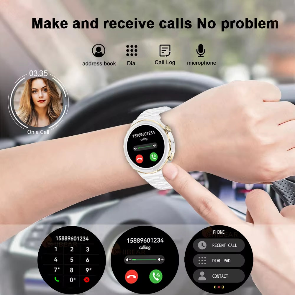 2024 New Fashion Women Smart Watch Heart Rate GPS Sport Fitness Watch Waterproof Voice Calling Smart Watch for Huawei Watch GT3