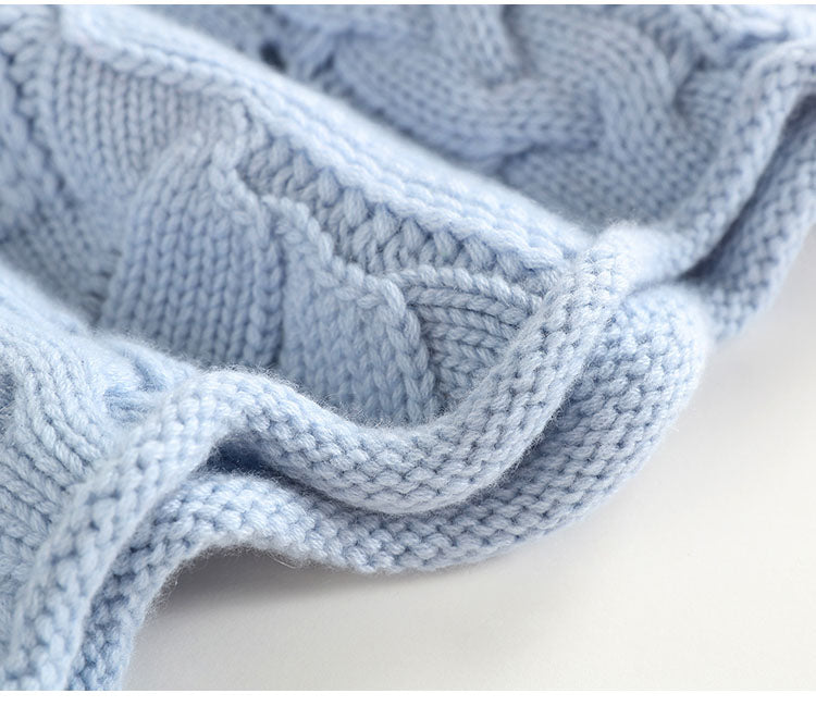 High Neck Thickened Hollow Crochet Loose Knitted Pullover Sweater