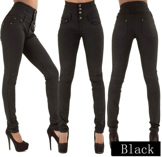 High waist fashion stretch denim pants