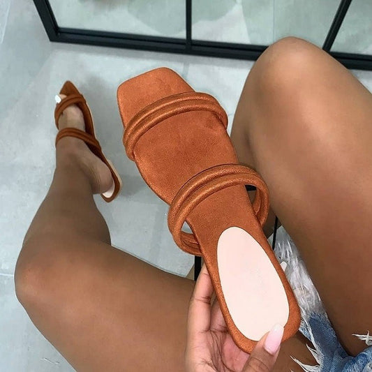 Slippers women flat bottom word wrap slippers