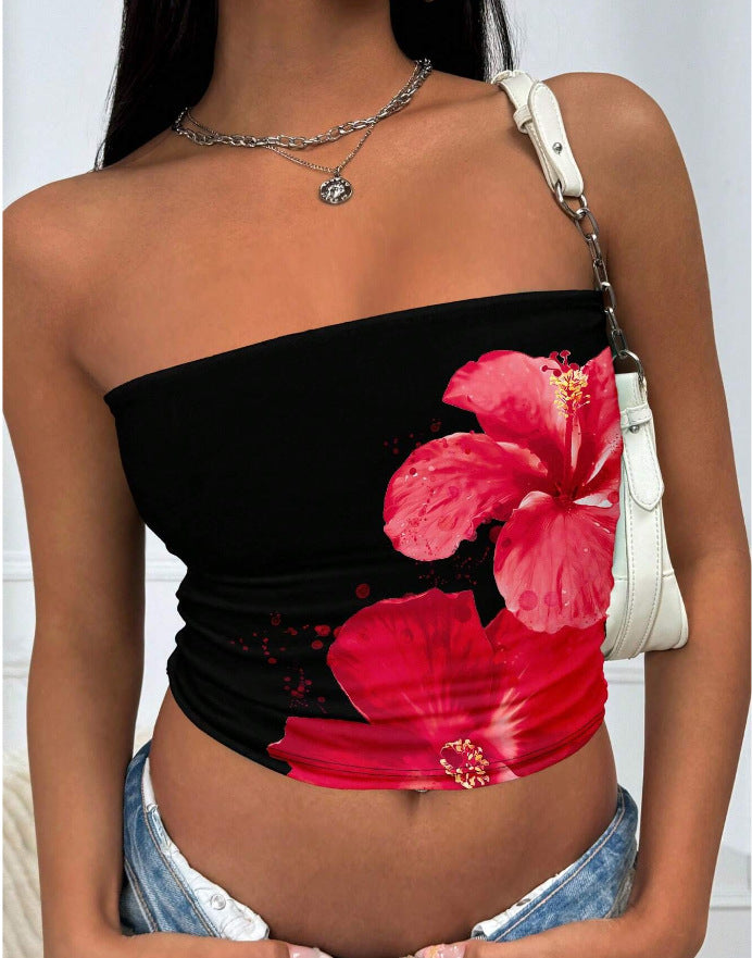 Women's Floral Print Top Sleeveless