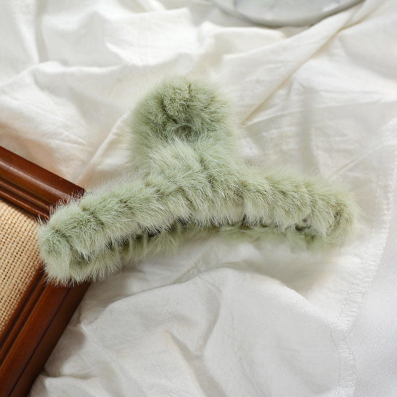 Fashion Lovely Large Sweet Solid Color Plush Hairpin