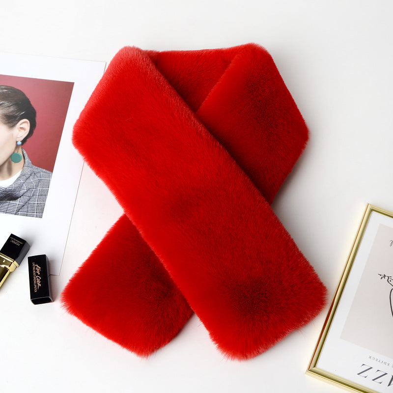 Thicken Warm New Cross Bib Fur Collar Shawl