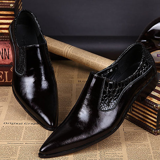 Bright Leather Summer British Trend Low-top Shoes Pointed Shoes Trendy Men's Shoes