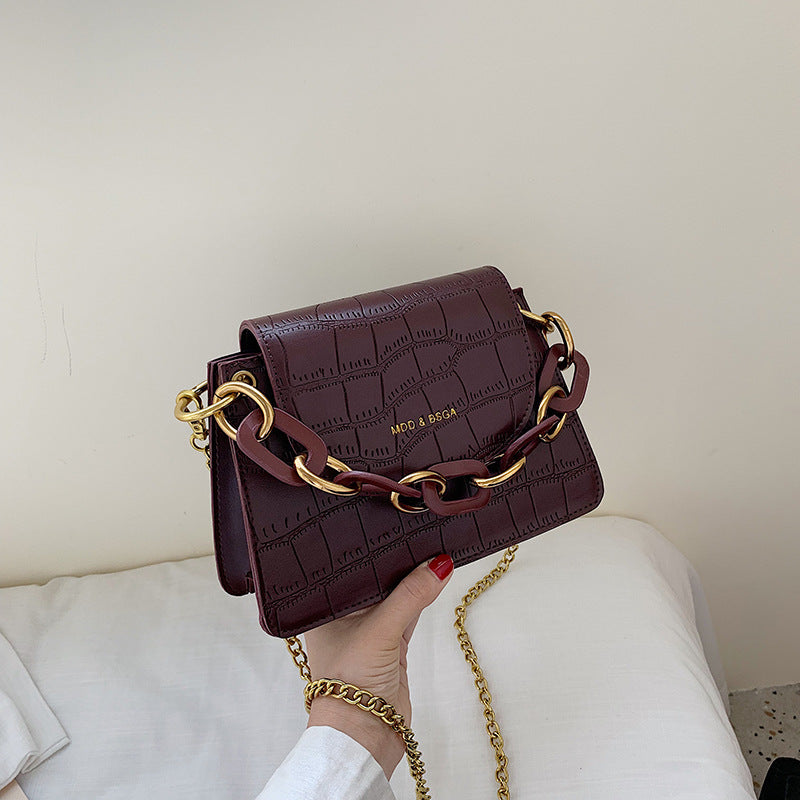 Stone chain small square bag
