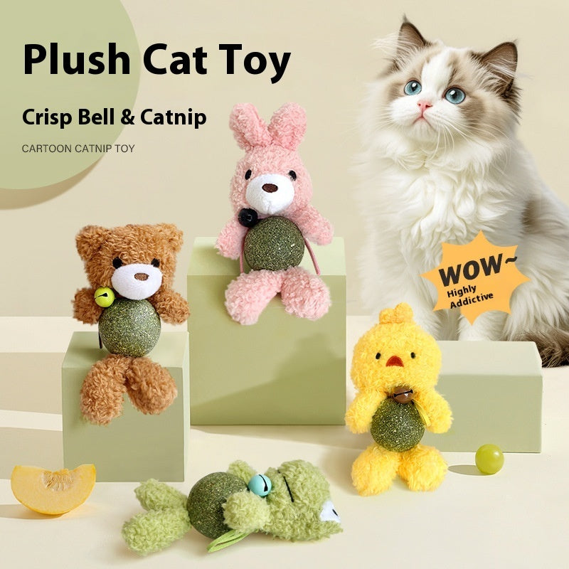 Catnip Ball Cat Toy Cat Molar Creative Little Doll Kittens Self-Hi Relieving Stuffy Bite Plush Bell Toy