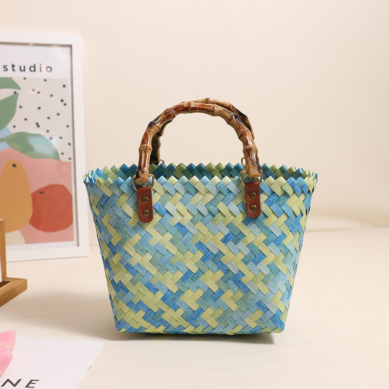 Women's Fashion Retro Large Capacity Woven Bag